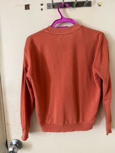 Orange Crew Neck Sweatshirt