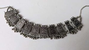 Oxidized Silver Ethnic Necklace