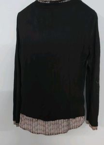 Chic Layered Black &amp; Patterned Top