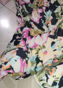 Colorful Floral Print knee length Dress