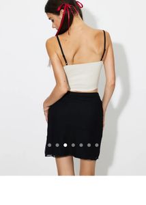 Cream Corset Top with Black Accents