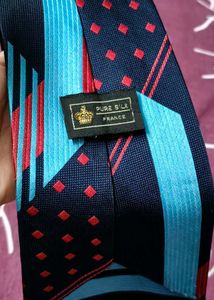 France Pure Silk Stylish Geometric Patterned Tie