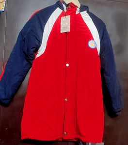 Red &amp; Navy Stylish Hooded Jacket 38 Chest