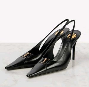 YSL Saint Laurent Tan Leather Heels