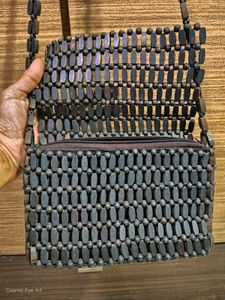 Vintage unique Wooden Beaded Clutch