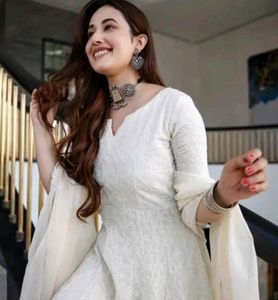 Elegant White Anarkali Gown
