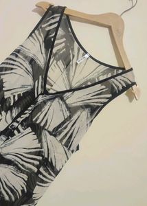 Black White Cut Sleeve Top For Girl
