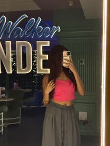 pink crop top