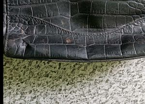 Chic Black Crocodile-Embossed Crossbody Bag