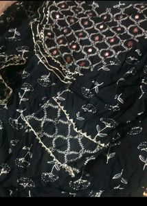navy  blue anarkali
