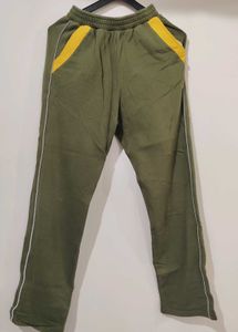 Olive Green Wide Leg Track Pants