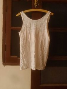 White V-Neck Tank Top