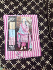 Designer Pink Striped Cotton Kurta Set material