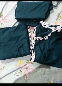 Elegant Teal Chikankari Kurta Set