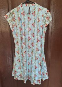 Light Blue Floral Lace Top