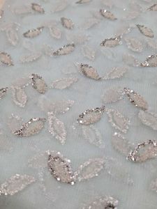 Embellished silver sparkle and pearl Fabric