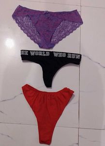 3 Pack Women's Thong Panties