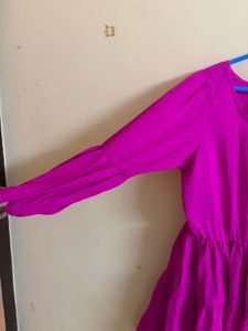 Vibrant Pink Tiered Mini Dress