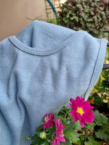 Blue Stretchable Crop Top