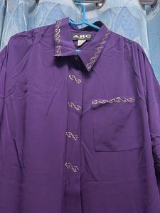 purple shirt collar kaftan