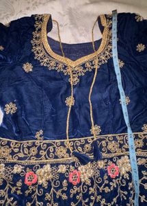 Embroidered Navy Blue Lehenga Choli