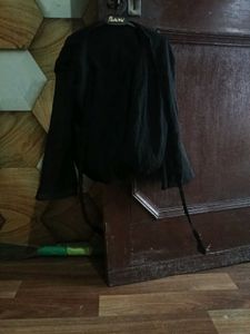 Stylish Black Pleated Tunic Top