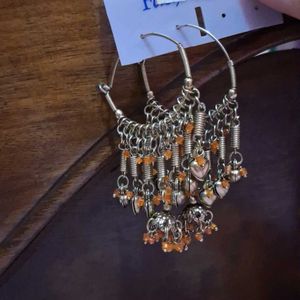 Boho Hoop Earrings with Charms