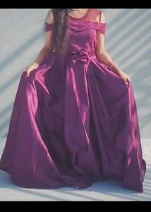 Beautiful Purple Off-Shoulder Gown