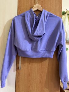 Cropped Lavender Zip-Up Hoodie