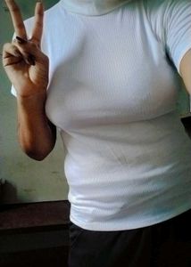 White Ribbed Knit T-Shirt