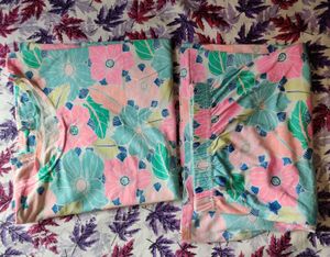 Colorful Floral Pajama Set Fixed price