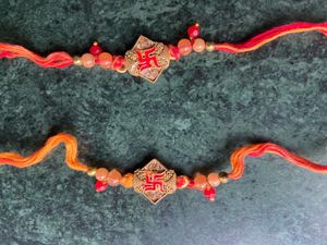 Handmade Rakhi with Swastika