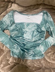 Chic Ruched Square Neck Top