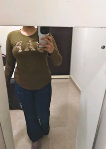 GAP Sequin Logo Long Sleeve Top
