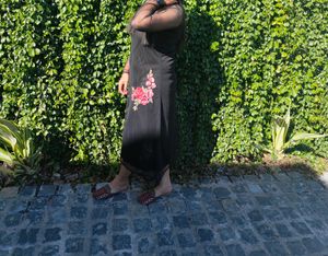 Women A Line Black 🖤 Dress And Yellow Cotton Tshirt 👕