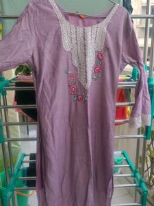 Purple Embroidered Kurta set