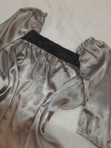 Satin Square Neck Mini Dress