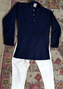 Navy Embroidery Kurta Pajama Set