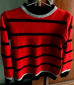 Striped Red Pullover Sweater