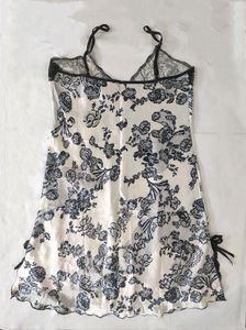 Sexy Slip Lingerie In Crepe Offwhite And Black