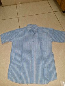Men's Khadi Shirt Blue - ( Brand new)