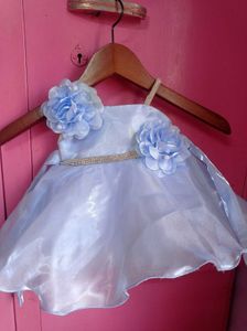 Adorable Baby Girl's Blue Party Dress