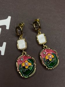 ENAMEL Floral Dangle Earrings