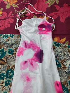 Strappy Pink Tie-Dye Mini Dress