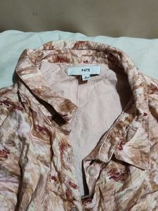 Abstract Print Collared Button-Up Dress