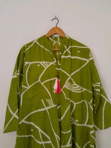 Lime Green Printed Kurta (Women's)
