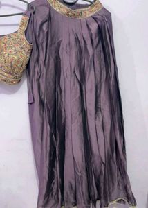 Embroidered Blouse and Pleated Skirt Set