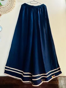 Navy Blue Nyra Cut Suit Palazzo set &amp; Lace chunni