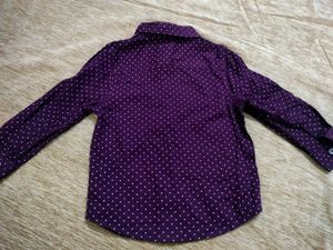 Purple Polka Dot Button-Up Shirt