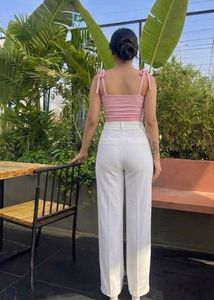 🤍White High waist trouser